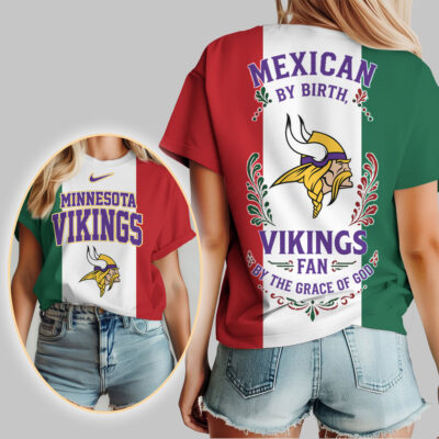 Alternative view of Minnesota Vikings | Premium NFL Mexican By Birth Women Shirt