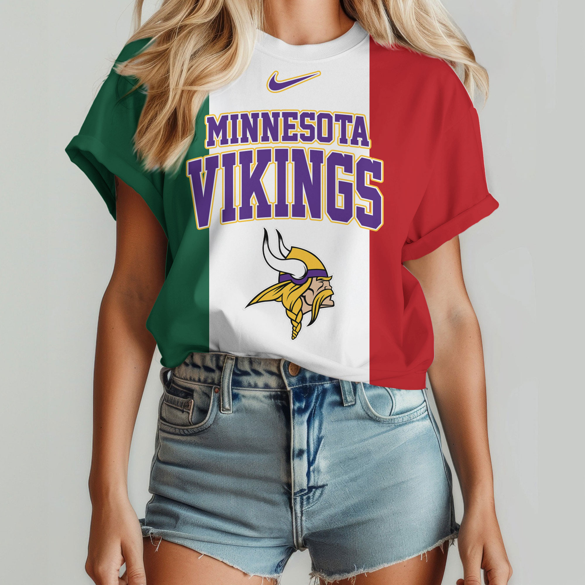 Minnesota Vikings | Premium NFL Mexican By Birth Women Shirt - Image 3