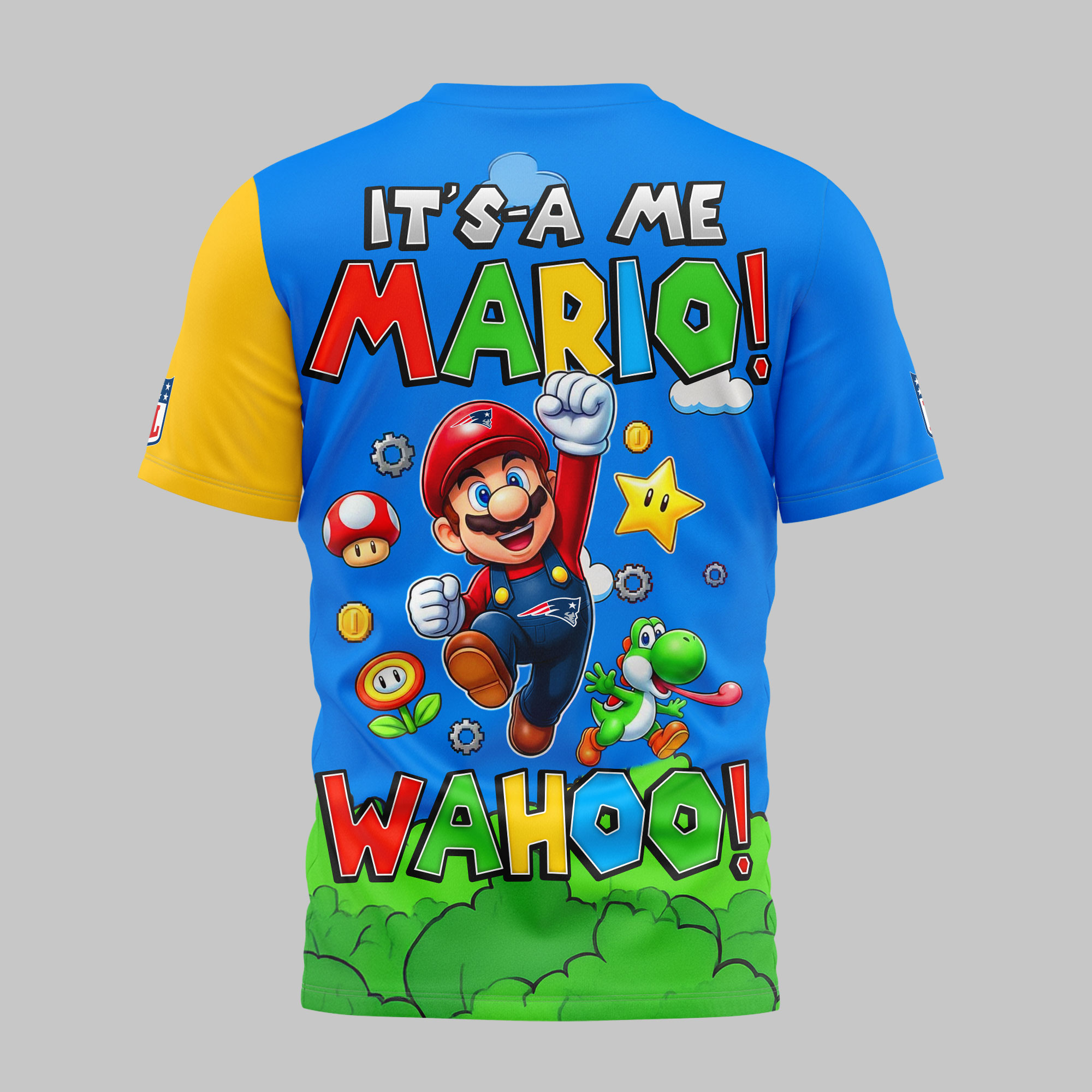 New England Patriots | Premium NFL Its a Me Mario 3D Shirt - Image 3