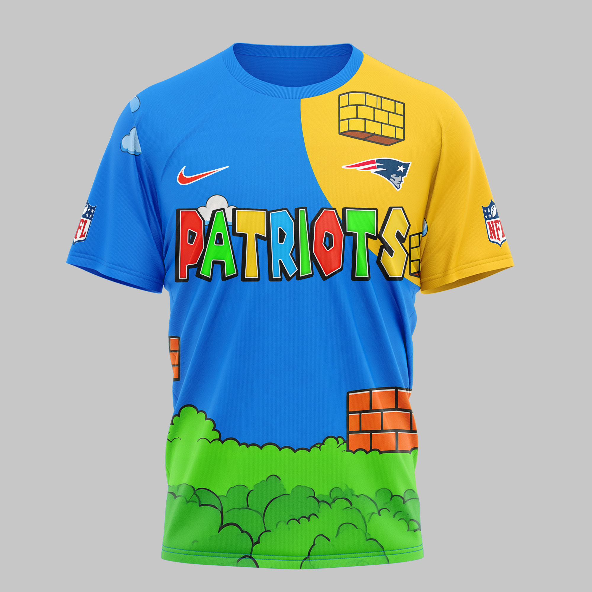 New England Patriots | Premium NFL Its a Me Mario 3D Shirt - Image 4