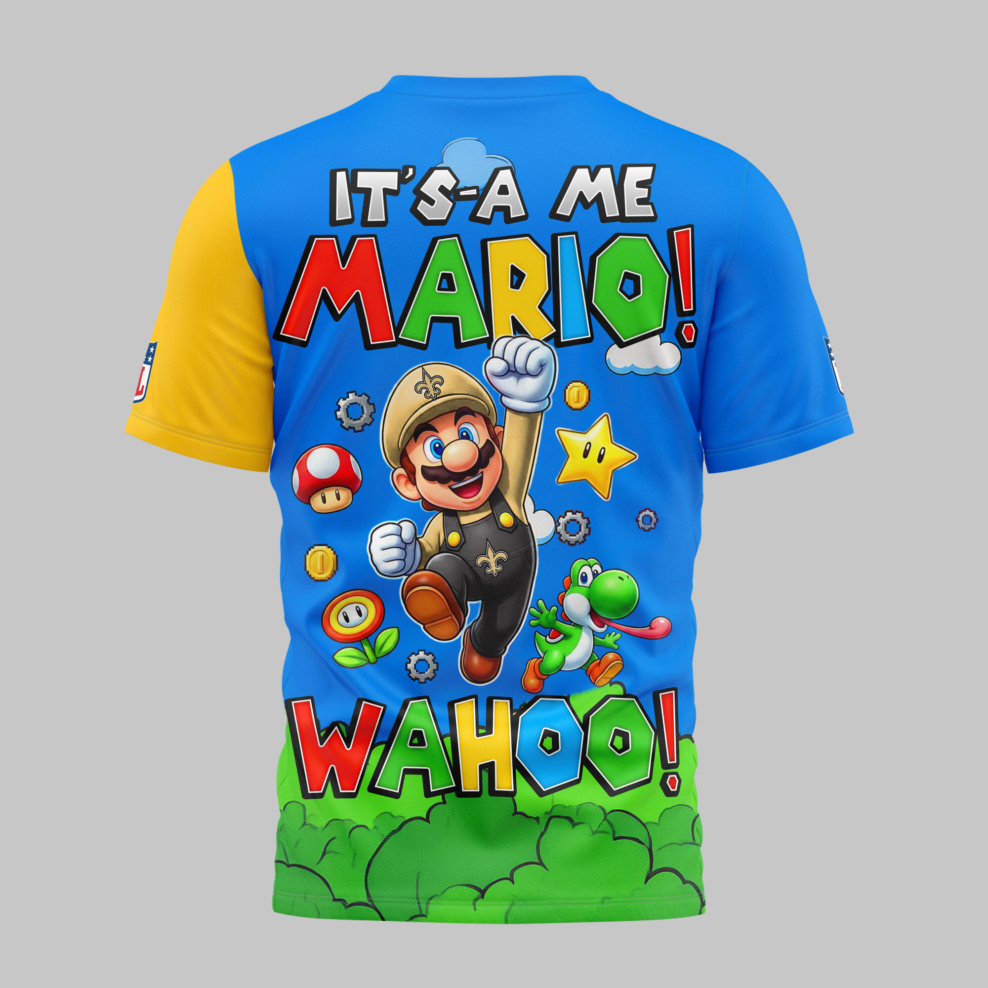 New Orleans Saints | Premium NFL Its a Me Mario 3D Shirt - Image 3