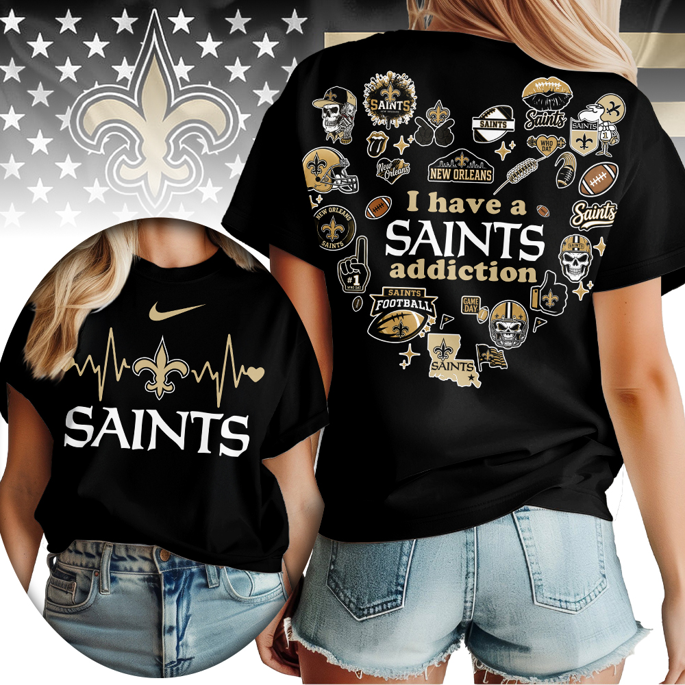 New Orleans Saints | Premium NFL Heartbeat Fan Spirit 3D Shirt - Image 2