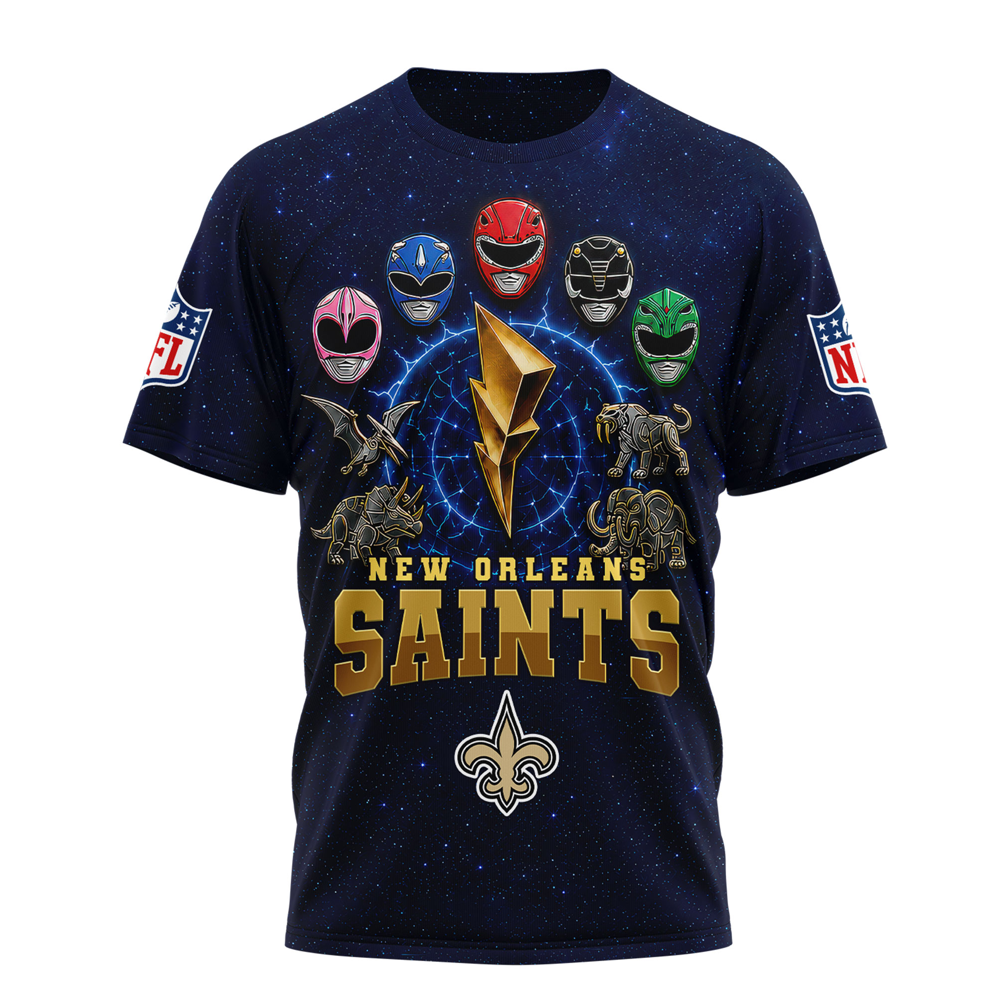 New Orleans Saints | Premium NFL Go Go Rangers 3D Shirt - Image 3