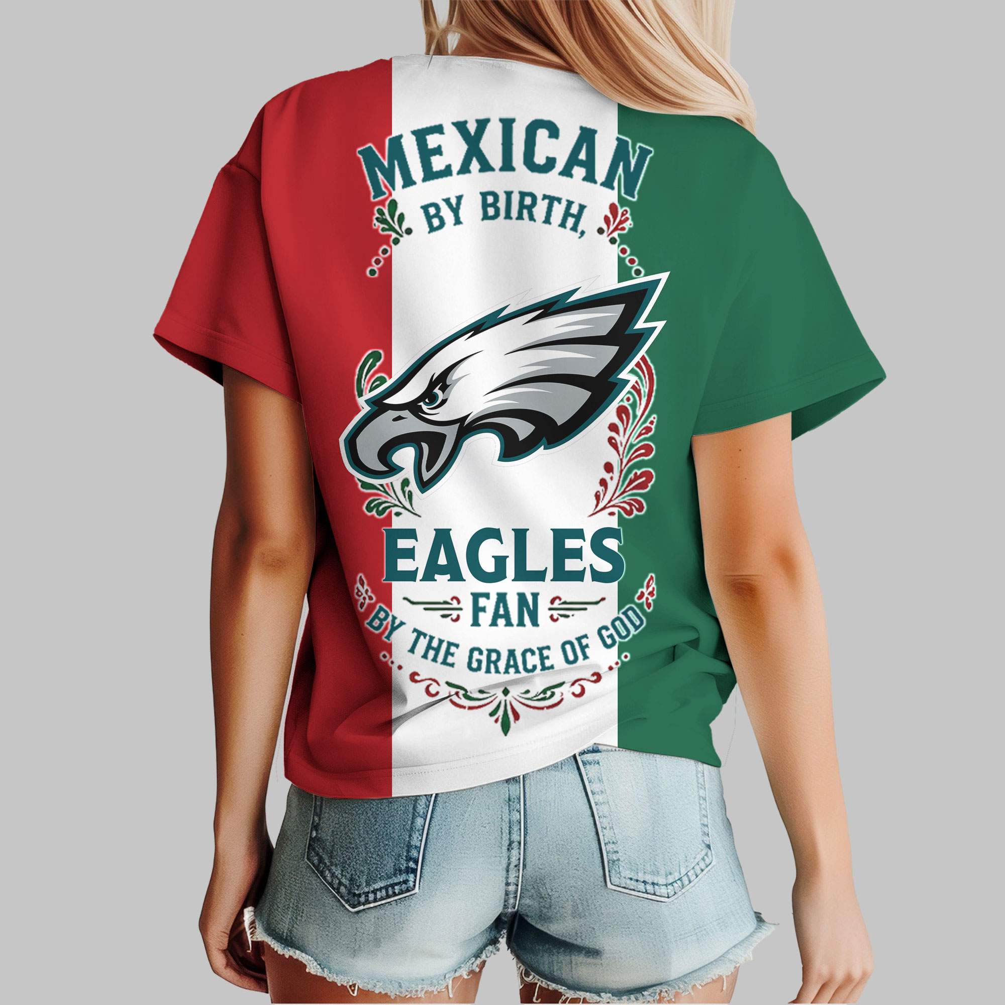 Philadelphia Eagles | Premium NFL Mexican By Birth Women Shirt - Image 4