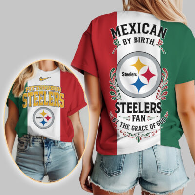 Alternative view of Pittsburgh Steelers | Premium NFL Mexican By Birth Women Shirt