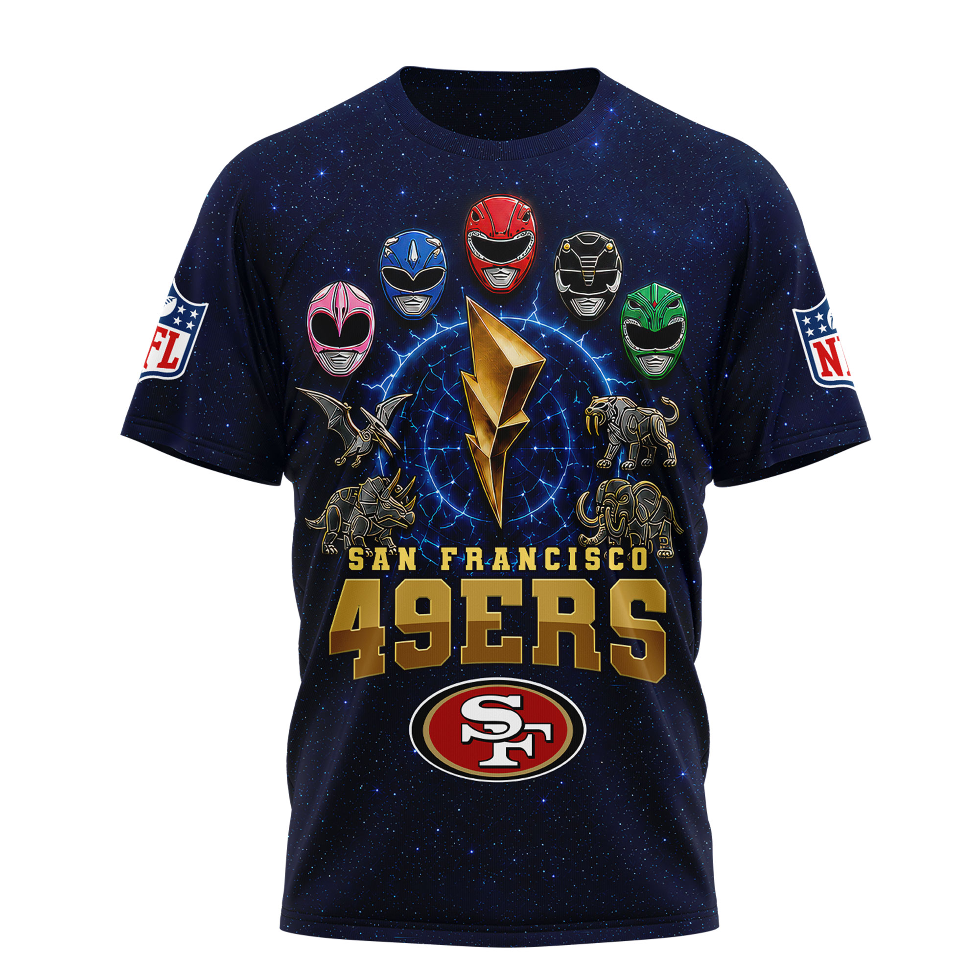 San Francisco 49ers | Premium NFL Go Go Rangers 3D Shirt - Image 3