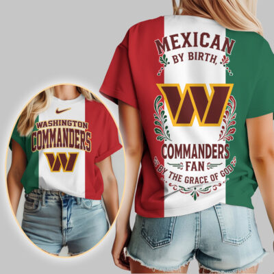Alternative view of Washington Commanders | Premium NFL Mexican By Birth Women Shirt