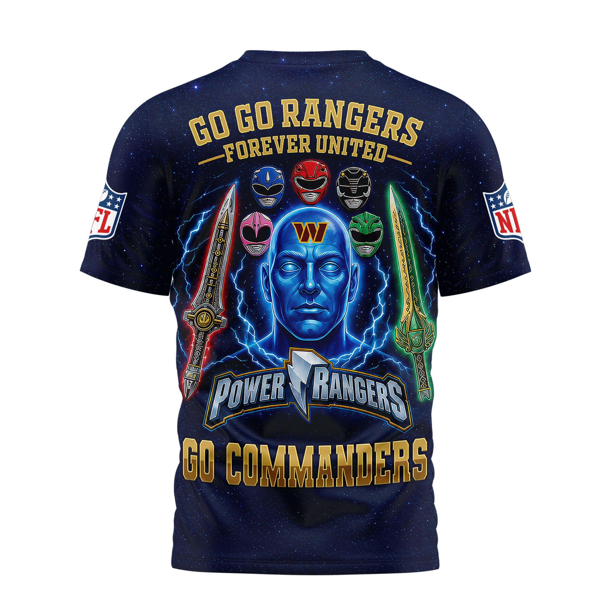 Washington Commanders | Premium NFL Go Go Rangers 3D Shirt - Image 4
