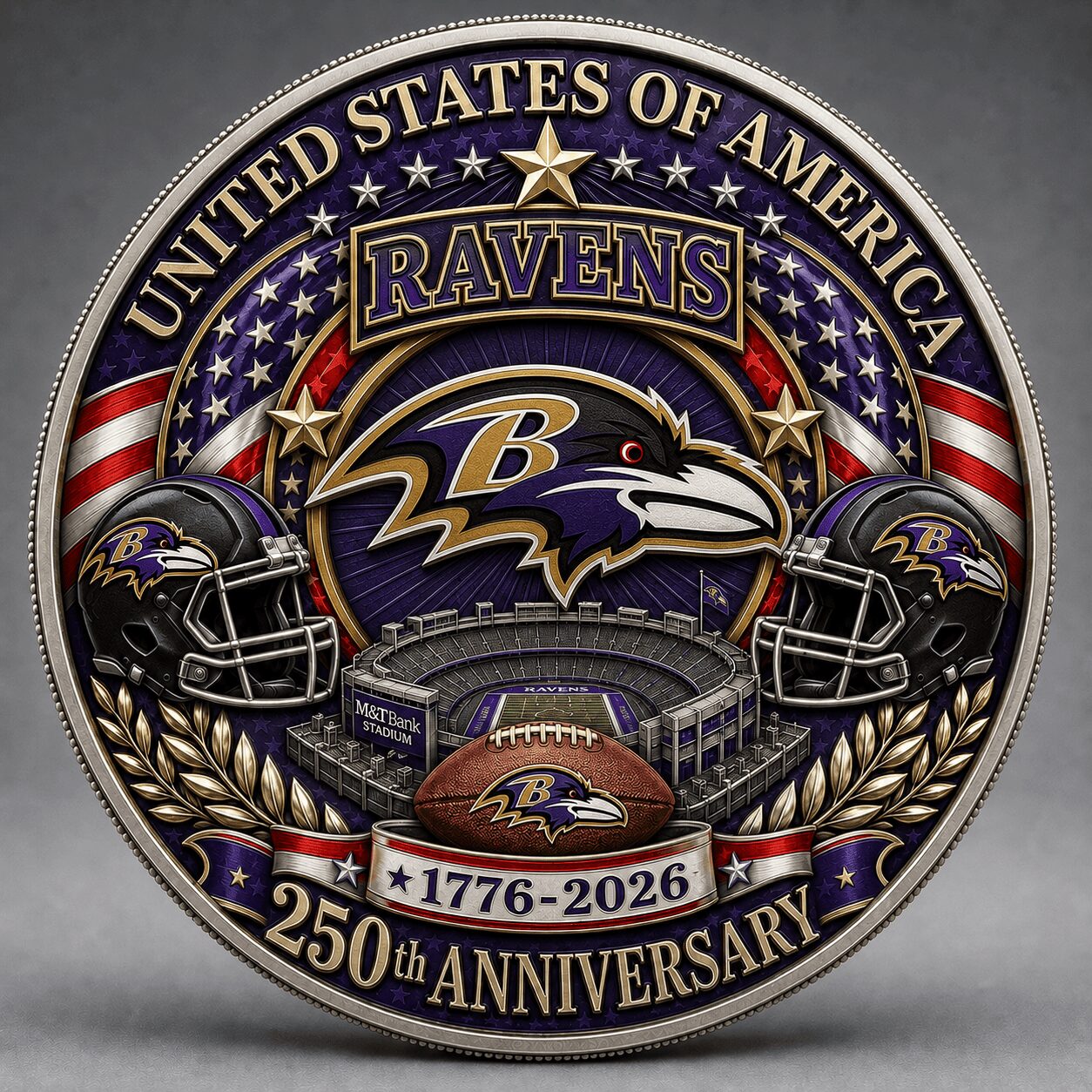 Baltimore Ravens | Premium NFL 250 Years Of Freedom Commemorative Coin