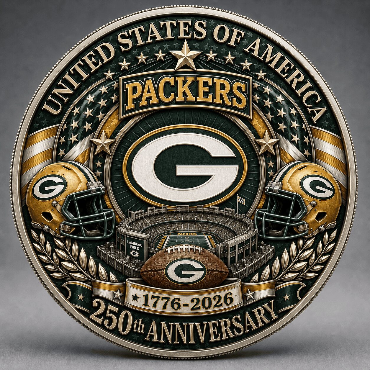 Green Bay Packers | Premium NFL 250 Years Of Freedom Commemorative Coin