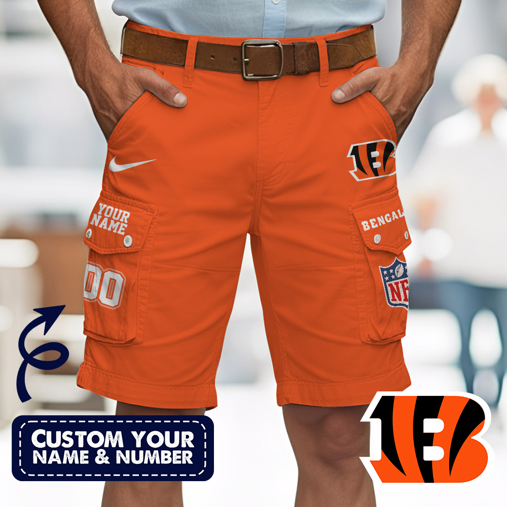 Cincinnati Bengals | Premium NFL Custom Short With Square Pocket - Image 4