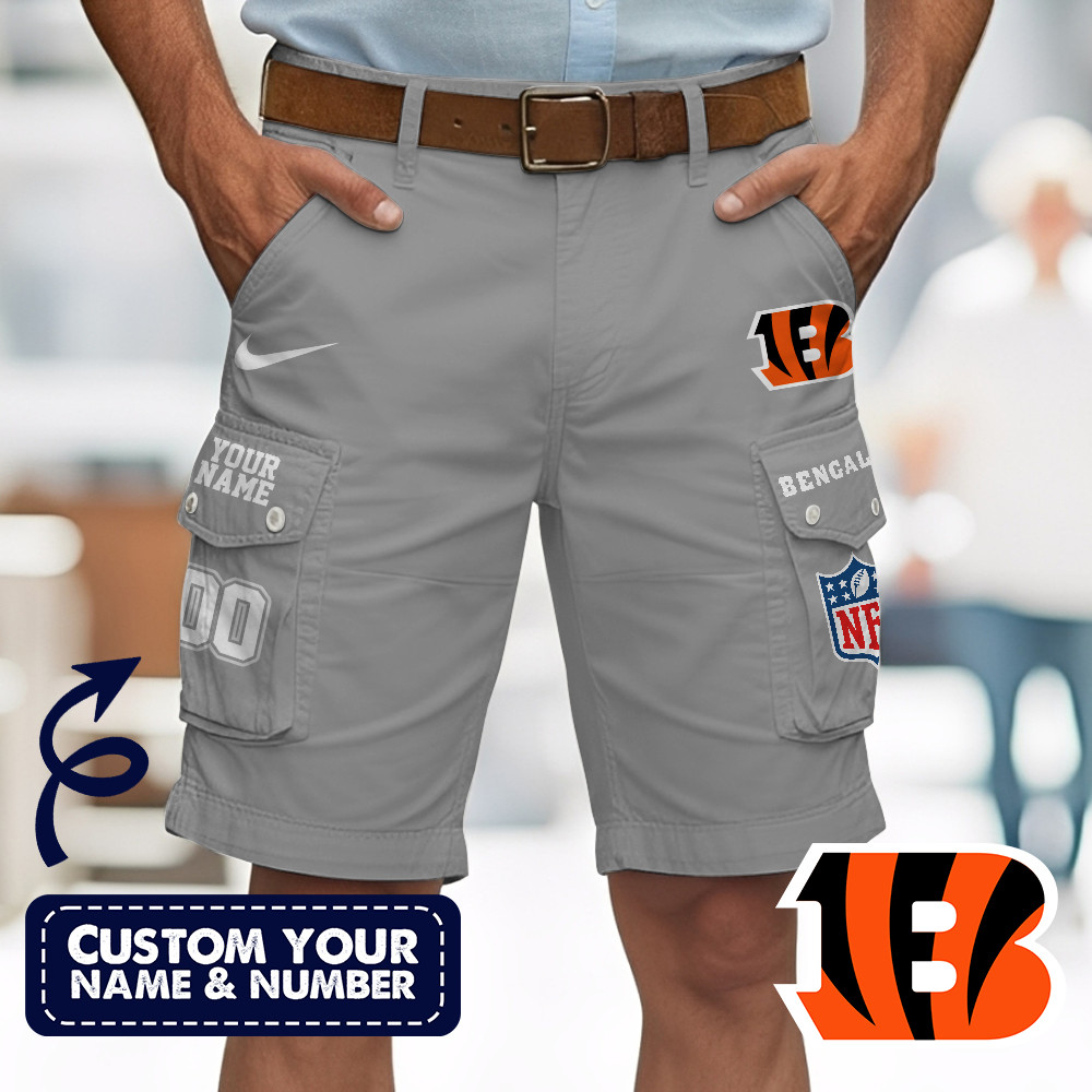 Cincinnati Bengals | Premium NFL Custom Short With Square Pocket - Image 3