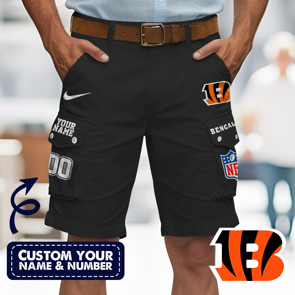 Cincinnati Bengals | Premium NFL Custom Short With Square Pocket - Image 2