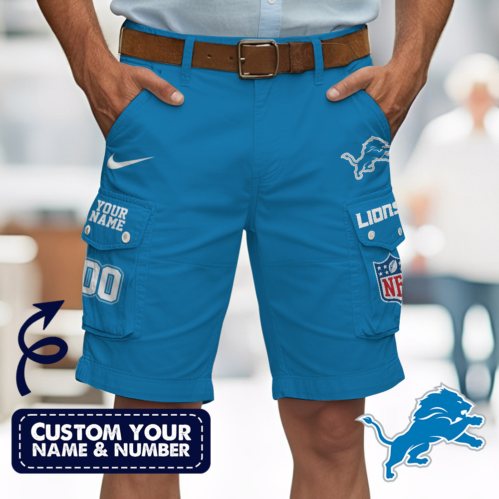 Detroit Lions | Premium NFL Custom Short With Square Pocket - Image 4