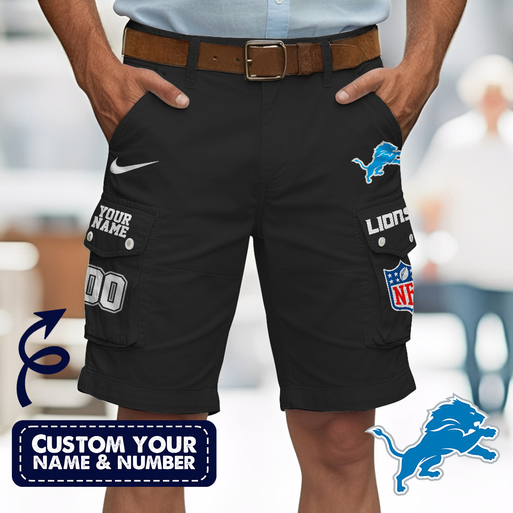 Detroit Lions | Premium NFL Custom Short With Square Pocket - Image 2