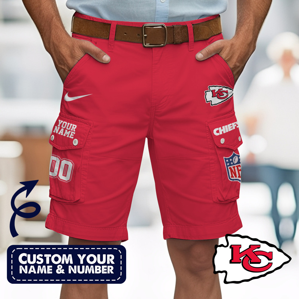 Kansas City Chiefs | Premium NFL Custom Short With Square Pocket - Image 4