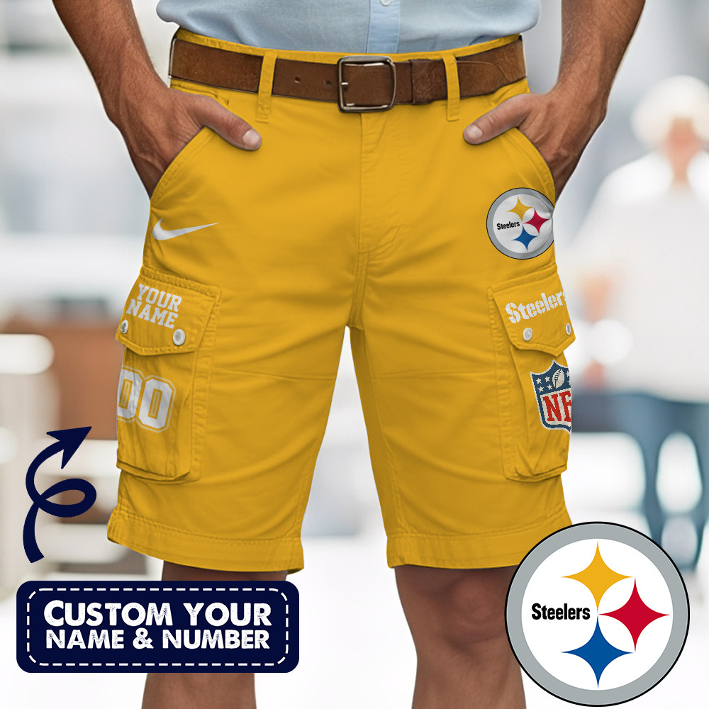 Pittsburgh Steelers | Premium NFL Custom Short With Square Pocket - Image 4