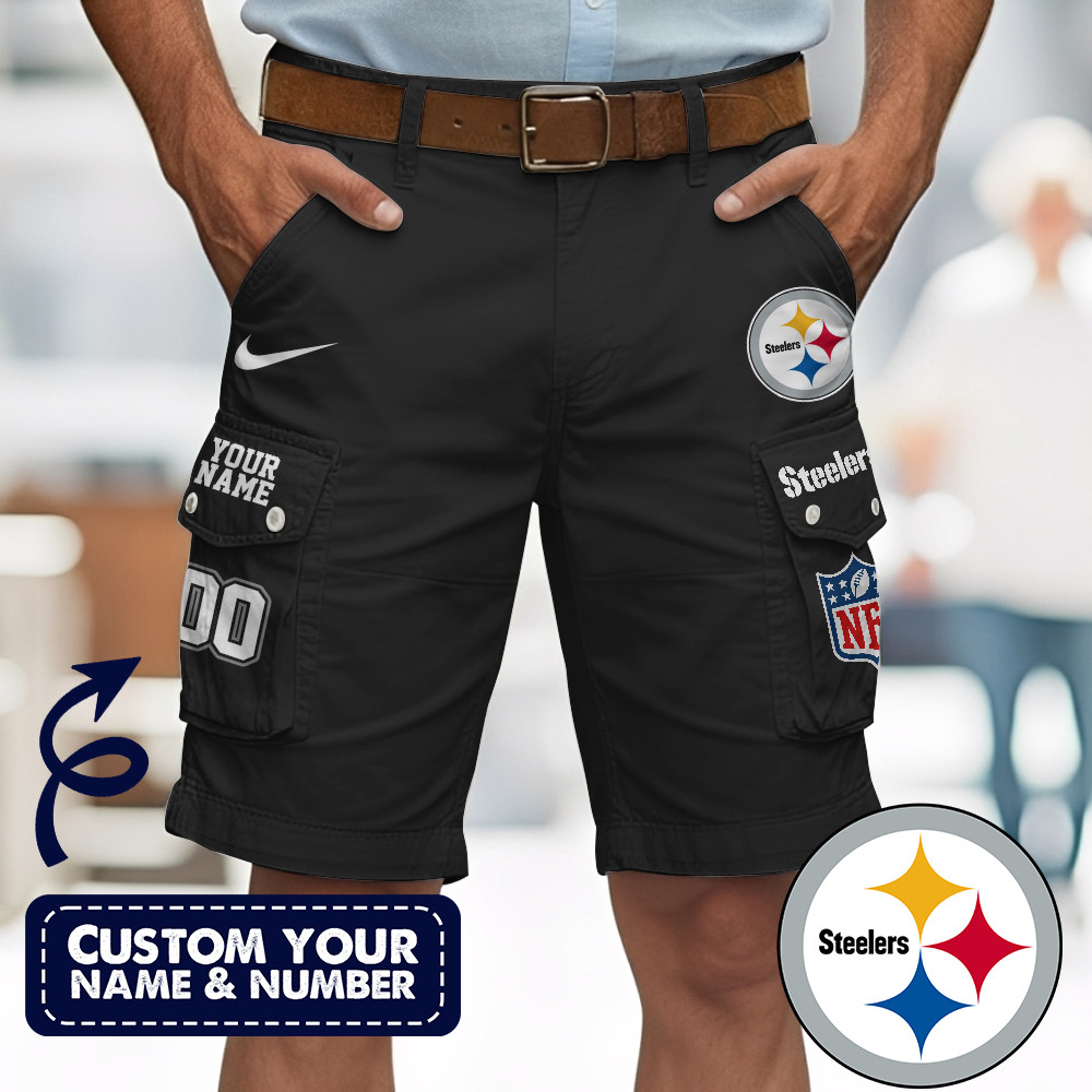 Pittsburgh Steelers | Premium NFL Custom Short With Square Pocket - Image 2