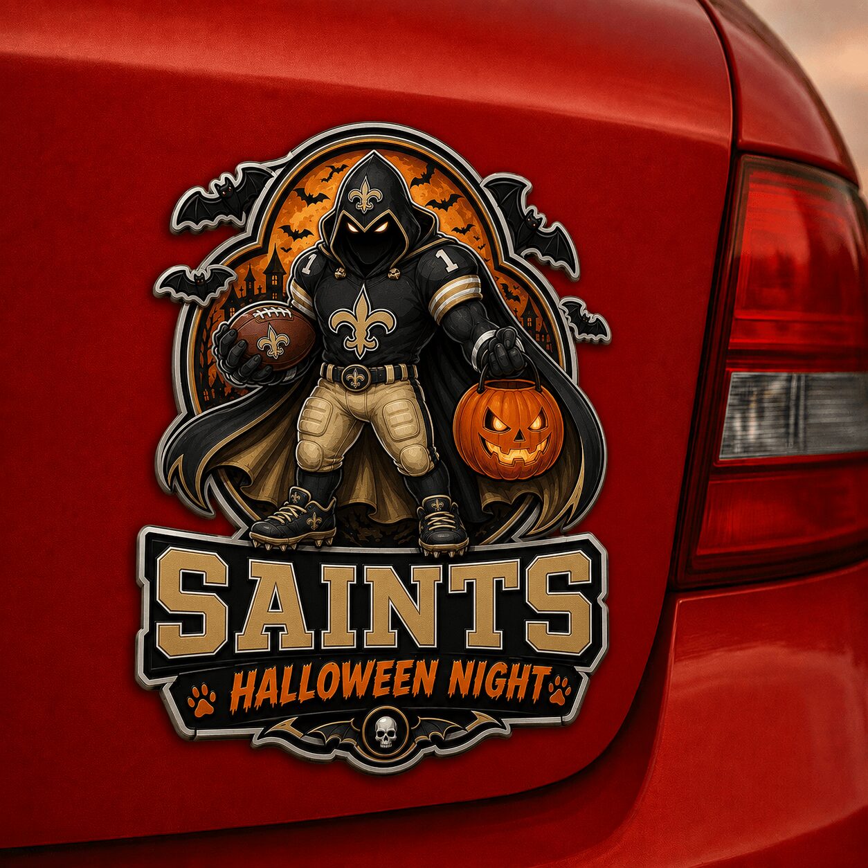 New Orleans Saints | Premium NFL Halloween Edition Car Namge Badge - Image 2