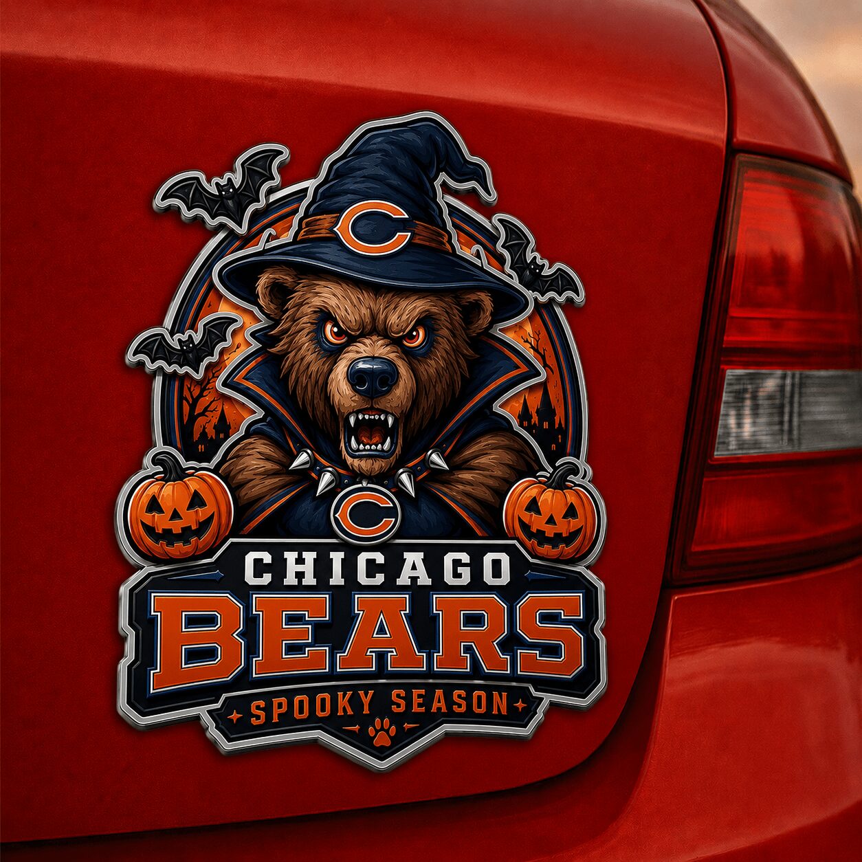 Chicago Bears | Premium NFL Halloween Edition Car Namge Badge - Image 2