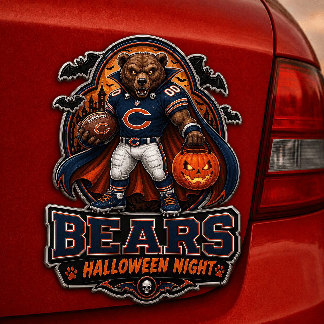 Chicago Bears | Premium NFL Halloween Edition Car Namge Badge - Image 3