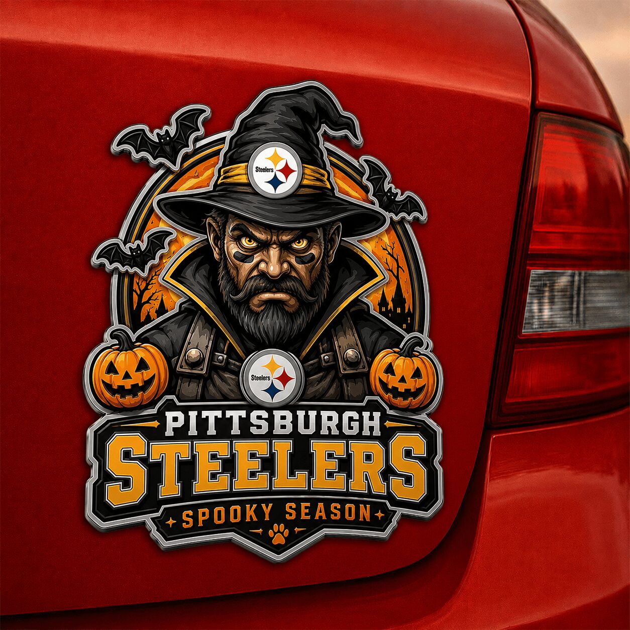 Pittsburgh Steelers | Premium NFL Halloween Edition Car Namge Badge - Image 3