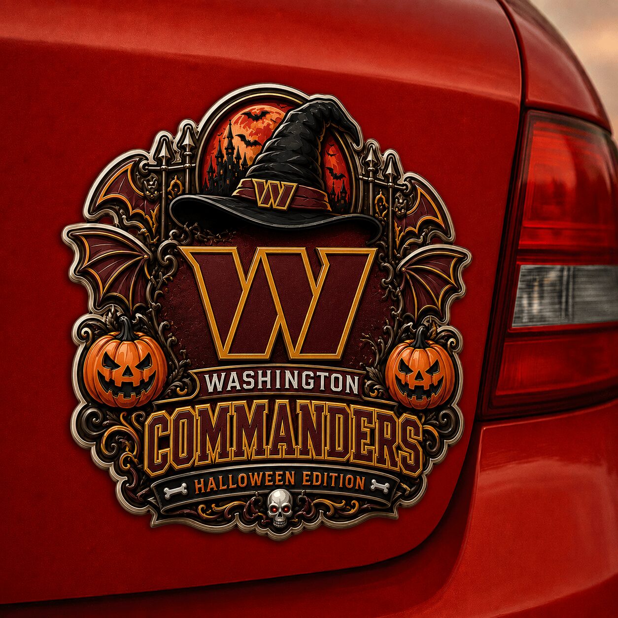 Washington Commanders | Premium NFL Halloween Edition Car Namge Badge - Image 2
