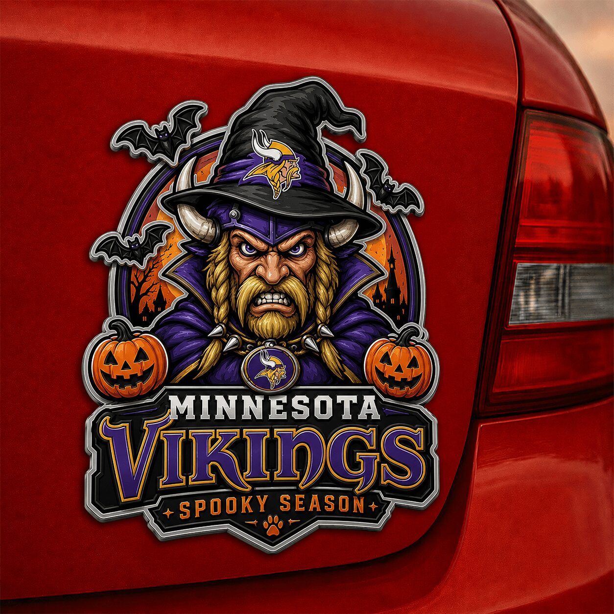 Minnesota Vikings | Premium NFL Halloween Edition Car Namge Badge - Image 4