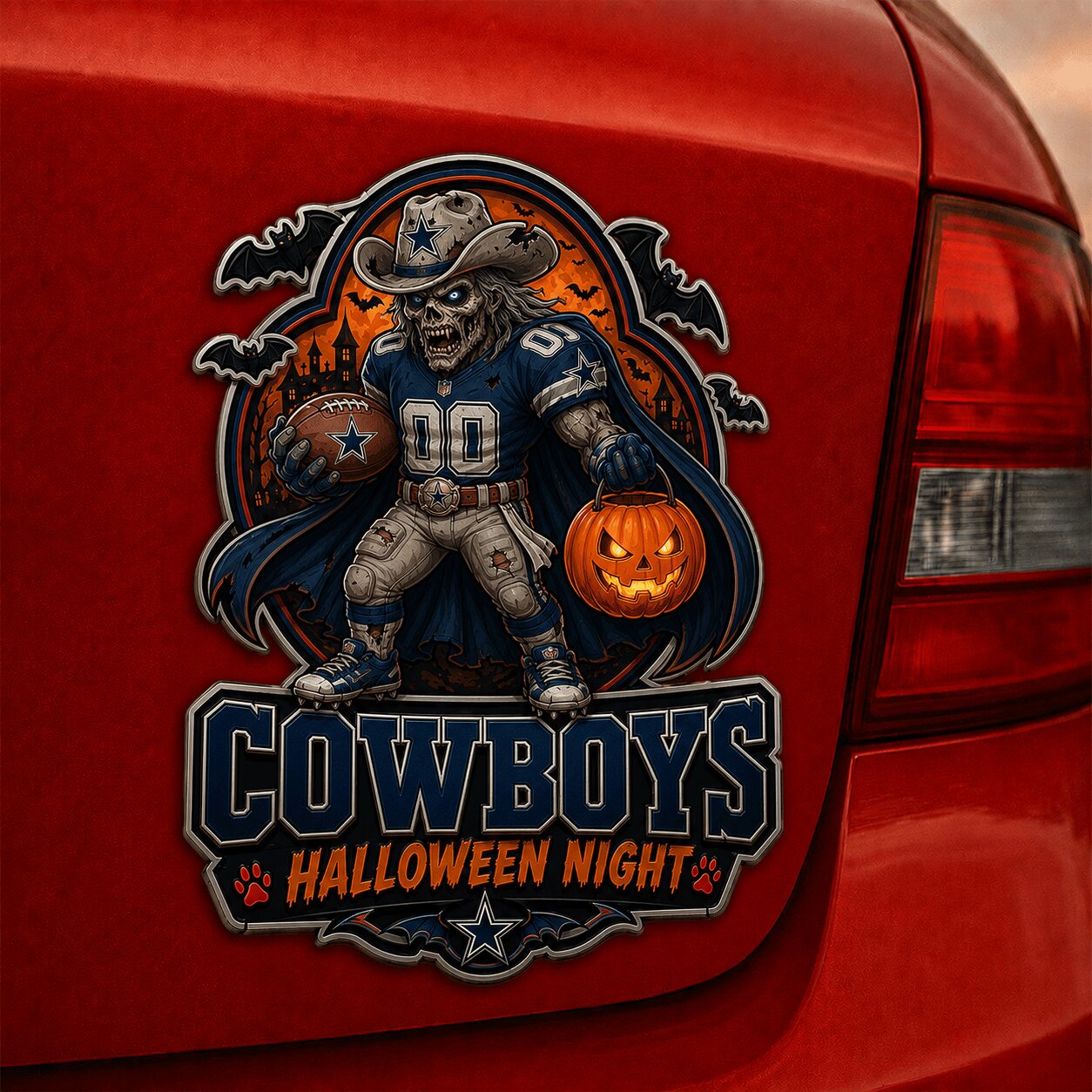 Dallas Cowboys | Premium NFL Halloween Edition Car Namge Badge - Image 3