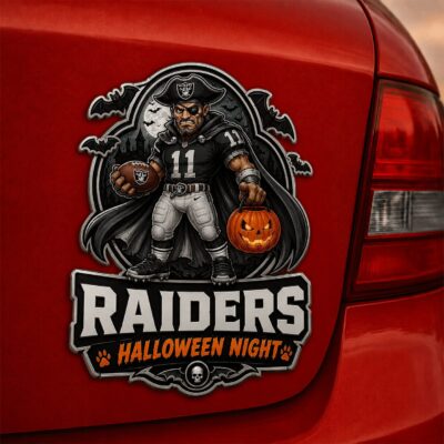 Las Vegas Raiders | Premium NFL Halloween Edition Car Namge Badge