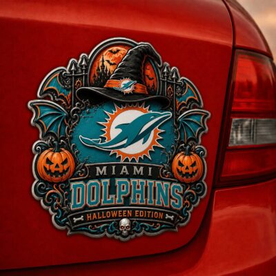 Miami Dolphins | Premium NFL Halloween Edition Car Namge Badge