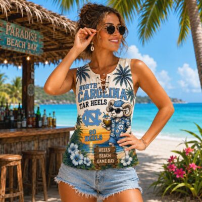 Alternative view of North Carolina Tar Heels | Premium NCAA Tropical Game Day Lace-Up Tank Top