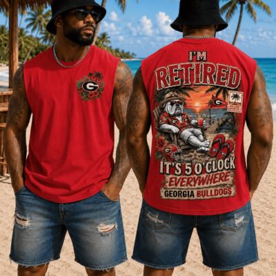 Georgia Bulldogs | Premium NCAA Retired In Paradise Tank Top Shirt