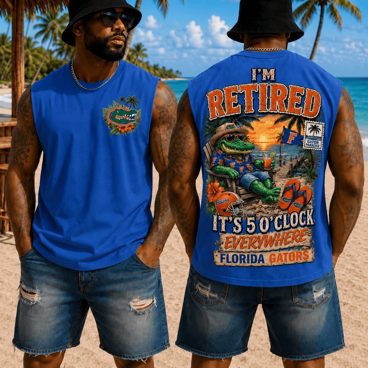 Florida Gators | Premium NCAA Retired In Paradise Tank Top Shirt - Image 2