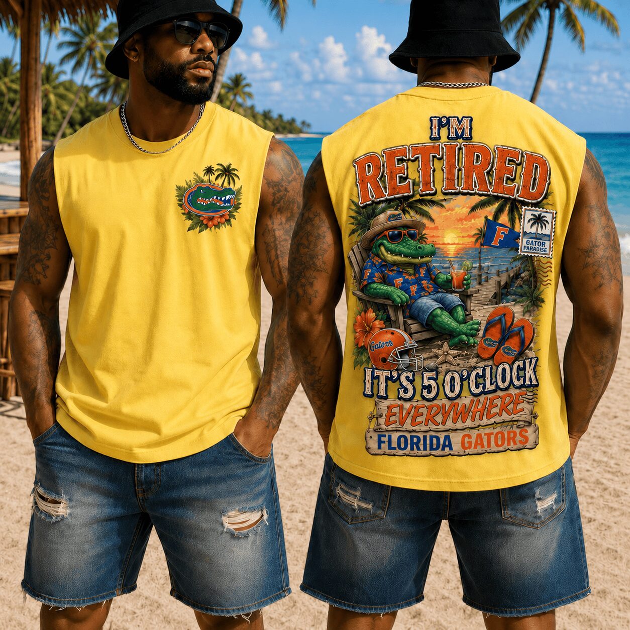 Florida Gators | Premium NCAA Retired In Paradise Tank Top Shirt - Image 4
