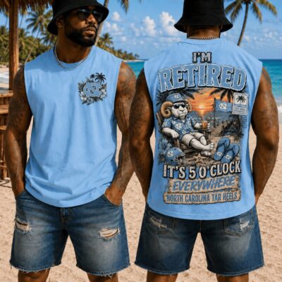 Alternative view of North Carolina Tar Heels | Premium NCAA Retired In Paradise Tank Top Shirt