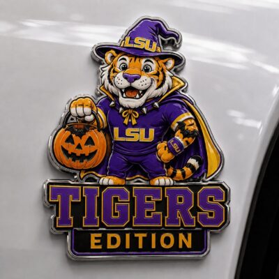 LSU Tigers | Premium NCAA Halloween Edition Car Namge Badge