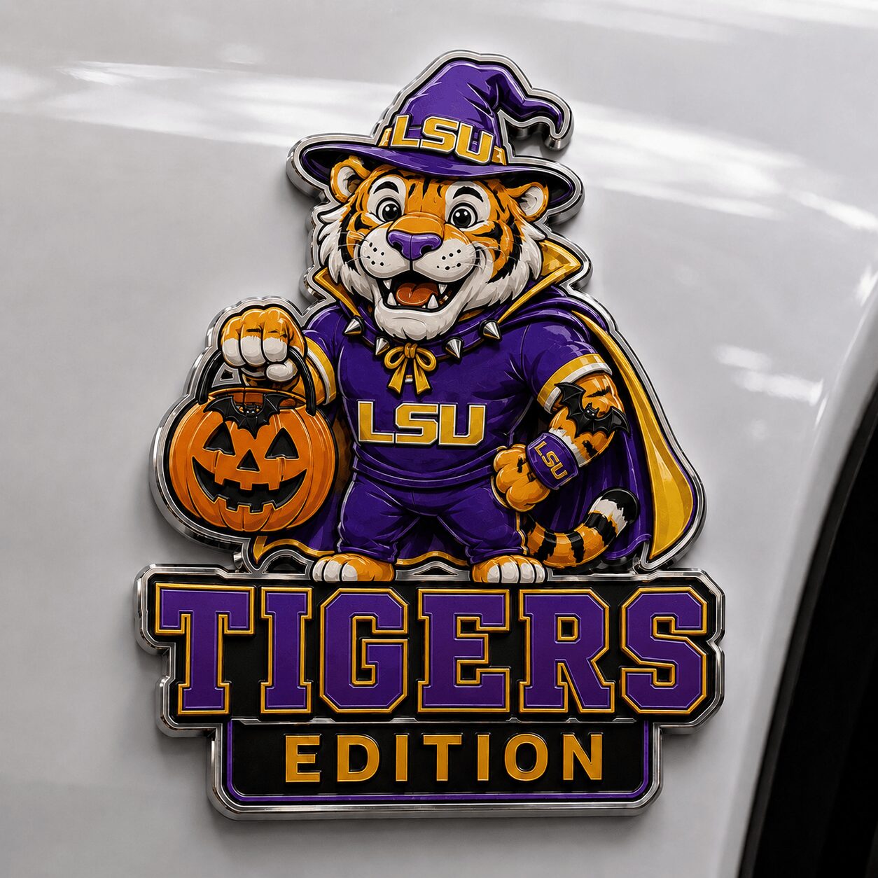 LSU Tigers | Premium NCAA Halloween Edition Car Namge Badge - Image 2