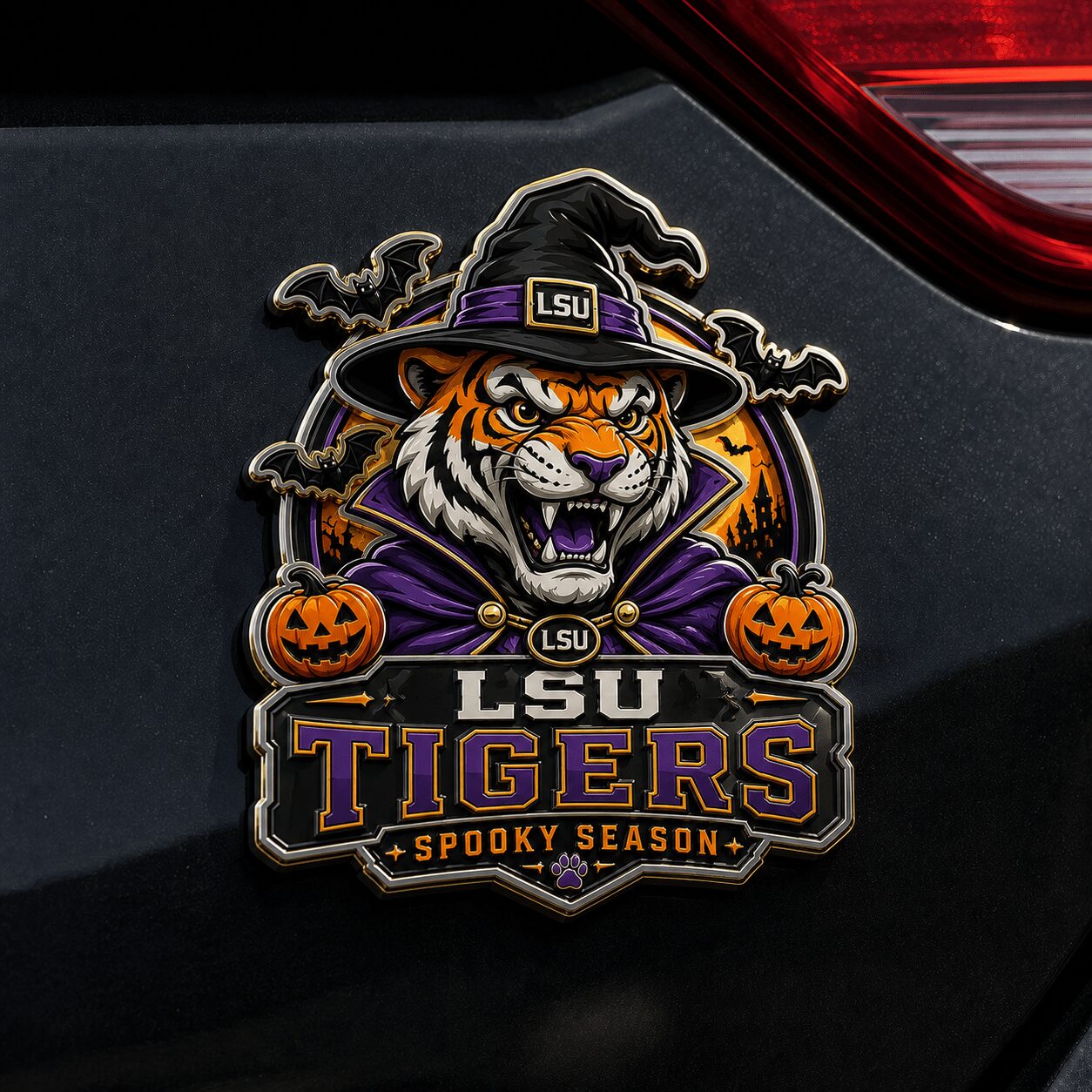 LSU Tigers | Premium NCAA Halloween Edition Car Namge Badge - Image 3
