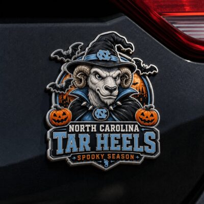 North Carolina Tar Heels | Premium NCAA Halloween Edition Car Namge Badge
