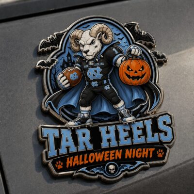 North Carolina Tar Heels | Premium NCAA Halloween Edition Car Namge Badge