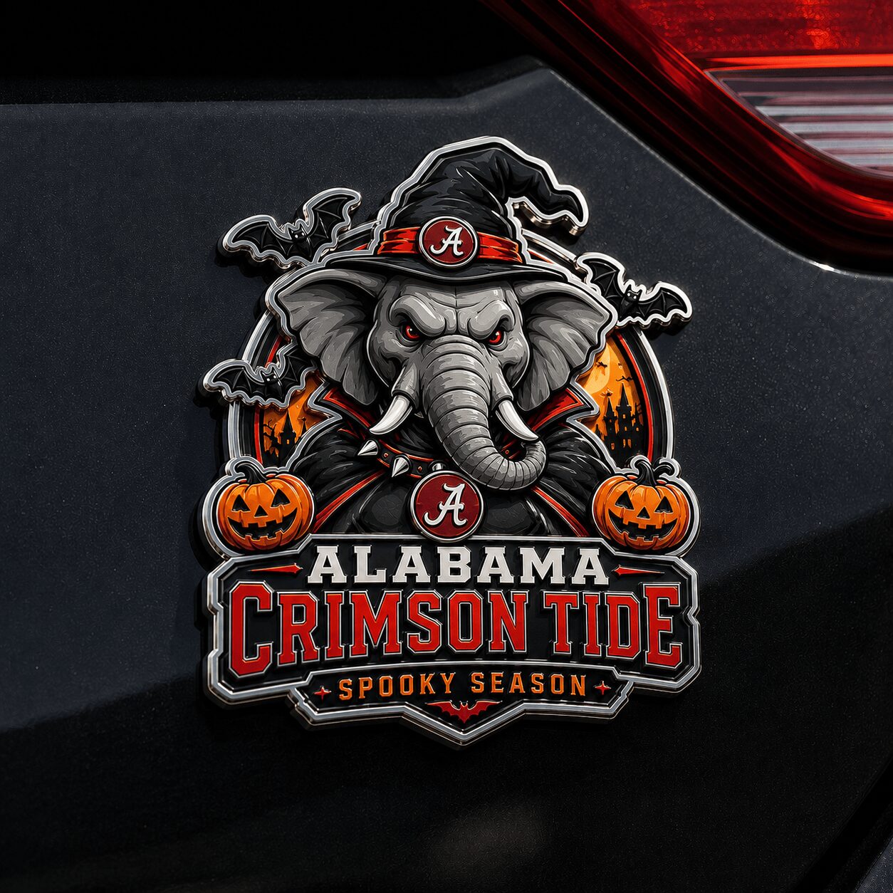 Alabama Crimson Tide | Premium NCAA Halloween Edition Car Namge Badge - Image 3