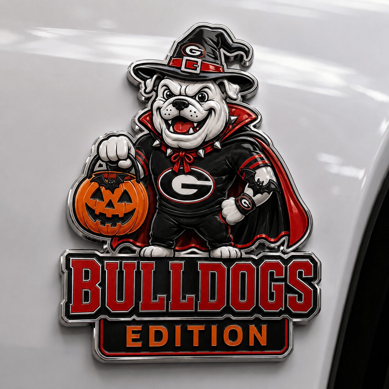 Georgia Bulldogs | Premium NCAA Halloween Edition Car Namge Badge - Image 2