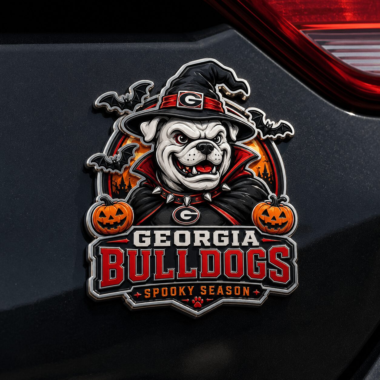 Georgia Bulldogs | Premium NCAA Halloween Edition Car Namge Badge - Image 3