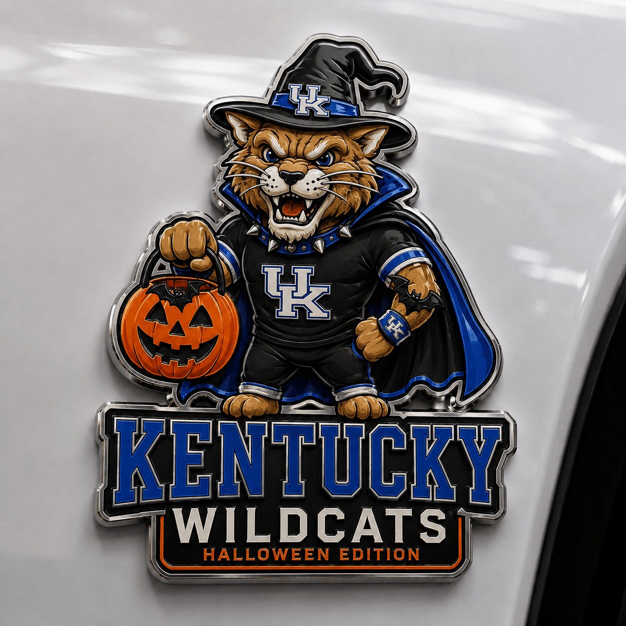 Kentucky Wildcats | Premium NCAA Halloween Edition Car Namge Badge - Image 2
