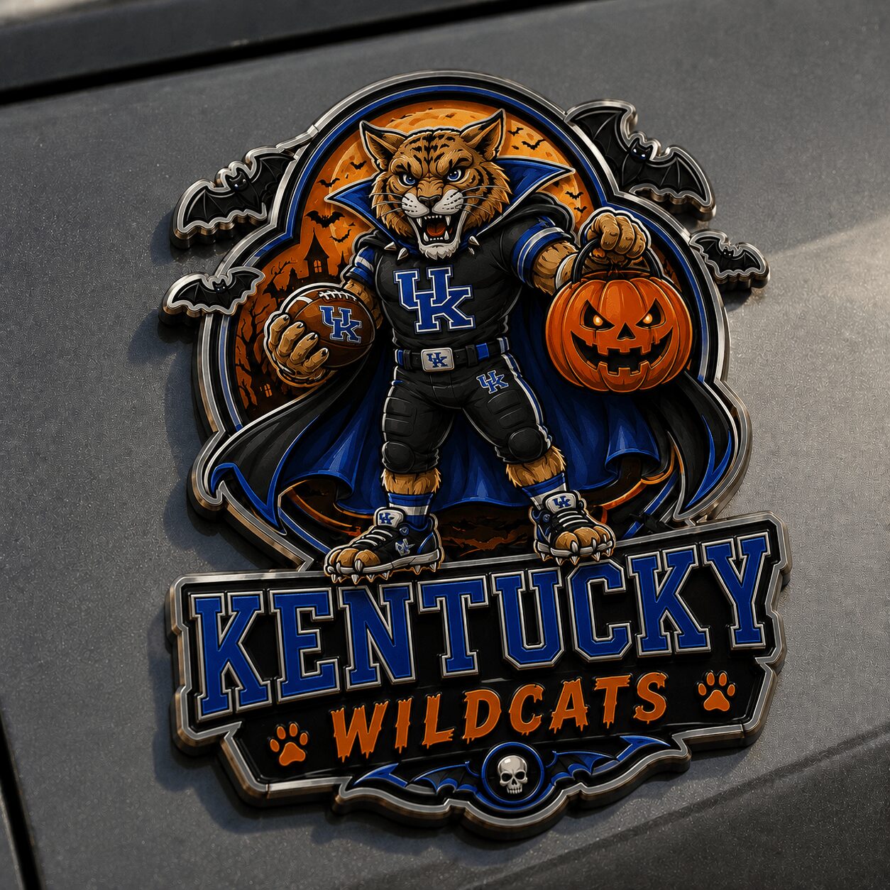 Kentucky Wildcats | Premium NCAA Halloween Edition Car Namge Badge - Image 3