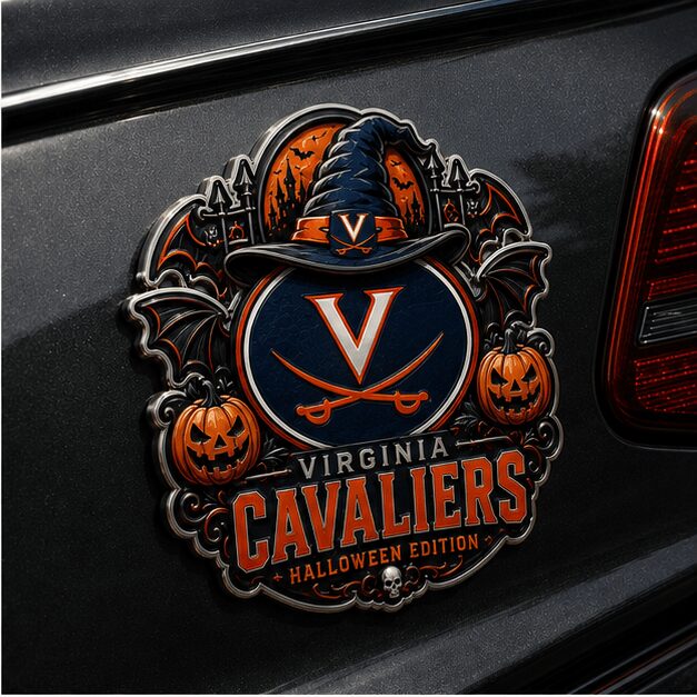 Virginia Cavaliers | Premium NCAA Halloween Edition Car Namge Badge - Image 2