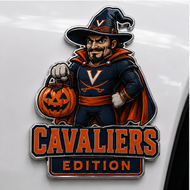 Virginia Cavaliers | Premium NCAA Halloween Edition Car Namge Badge - Image 3