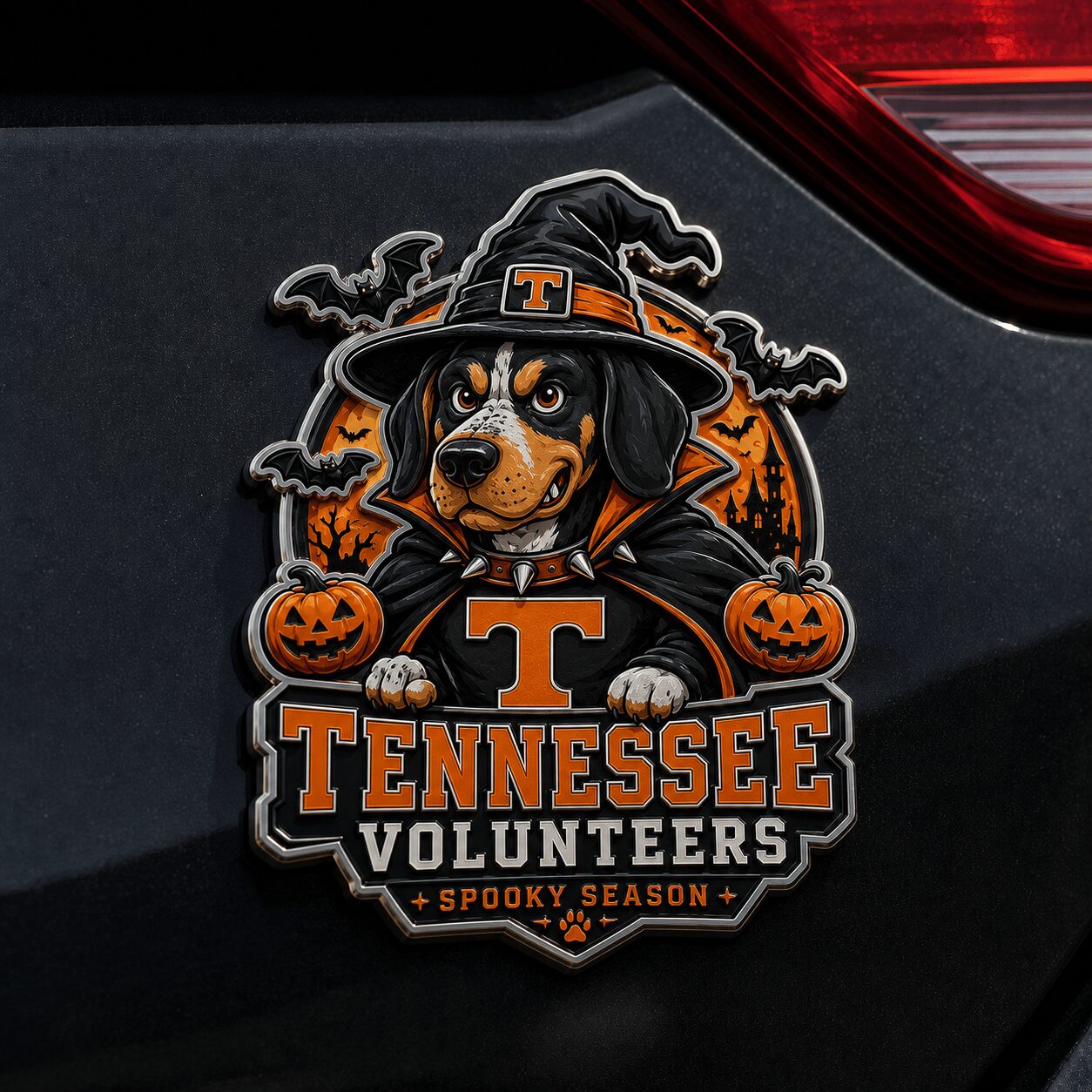 Tennessee Volunteers | Premium NCAA Halloween Edition Car Namge Badge - Image 3