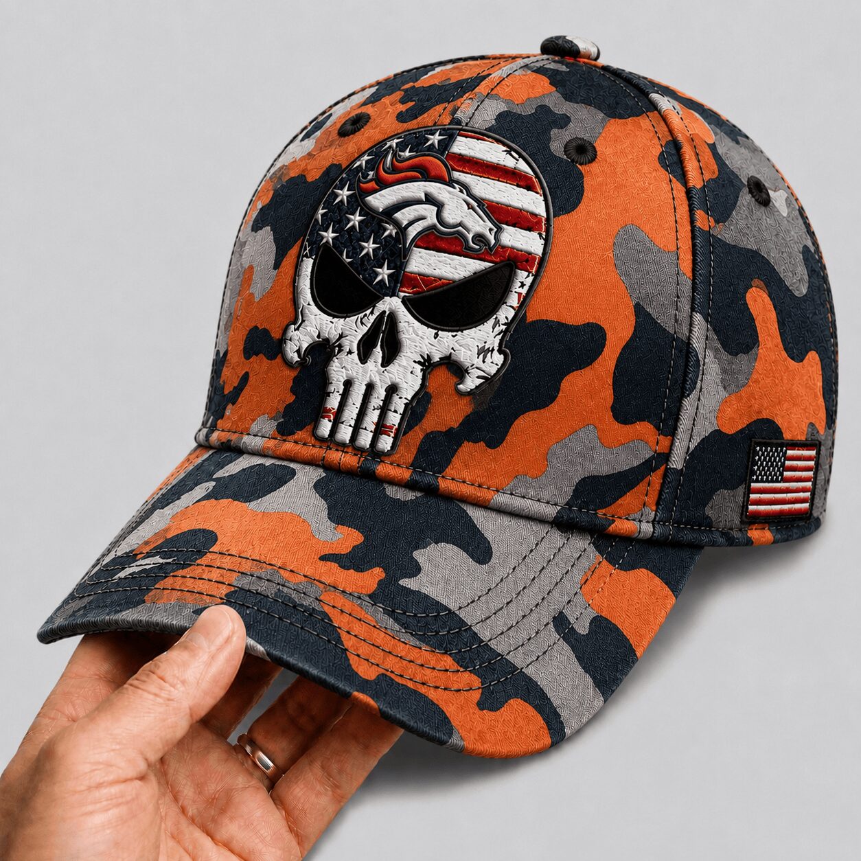 Denver Broncos | Premium NFL Skull Camo Classic Cap - Image 2